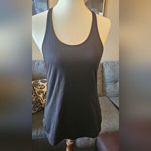 Lululemon Black Racerback Perferated Tank Top No Size Tags Fits Like A Small